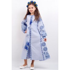 Embroidered dress for girl "Luxury 2" blue